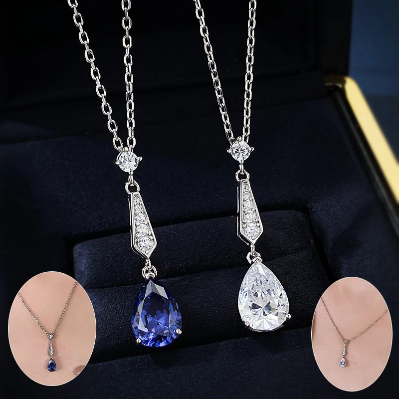 Ожерелье Apaison из высокоуглеродистого бриллианта в форме капли воды 7*9 мм кулон