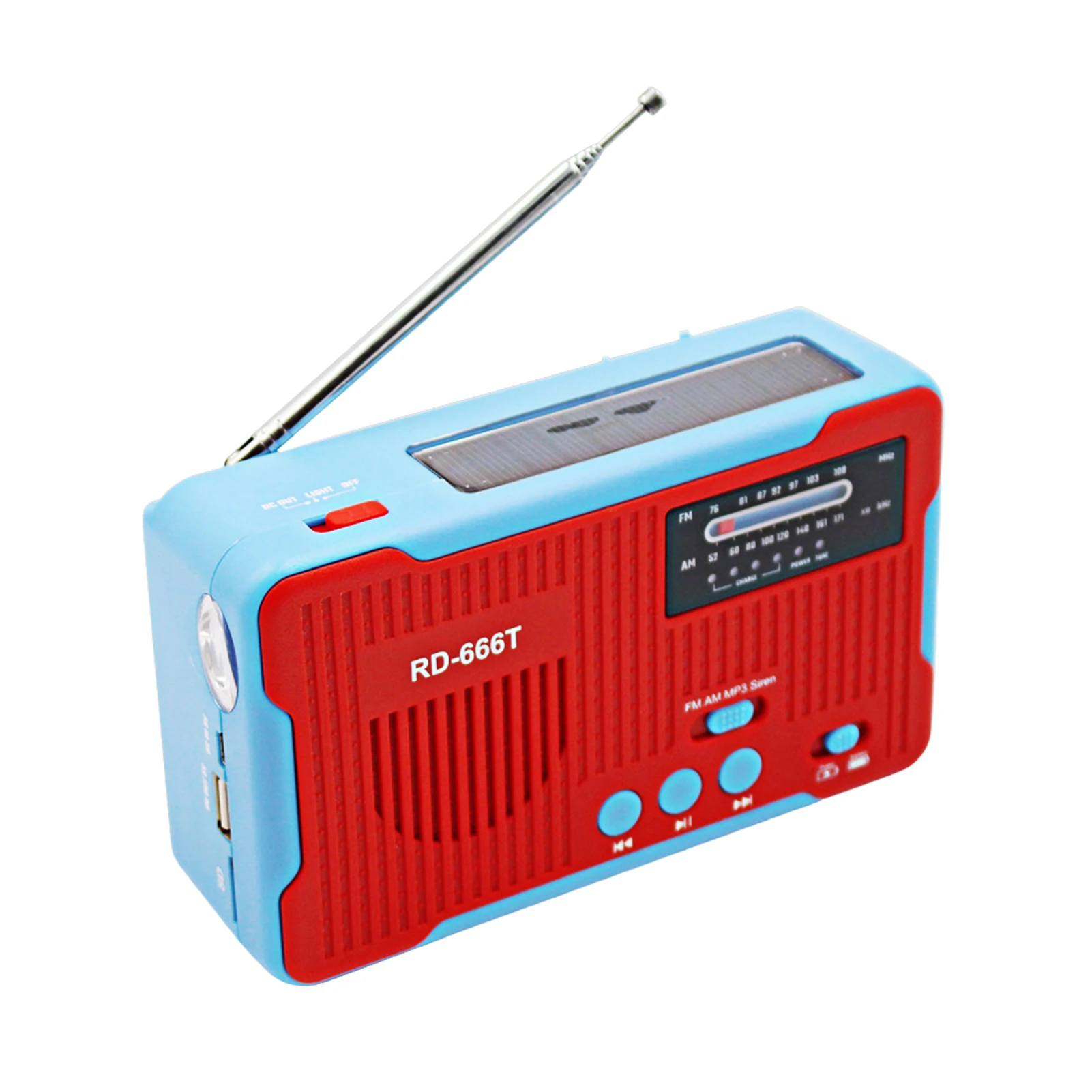 

Портативное радио AM/FM для погоды, портативное устройство для выживания с питанием от солнечной батареи, ручным зарядным устройством USB и фон...