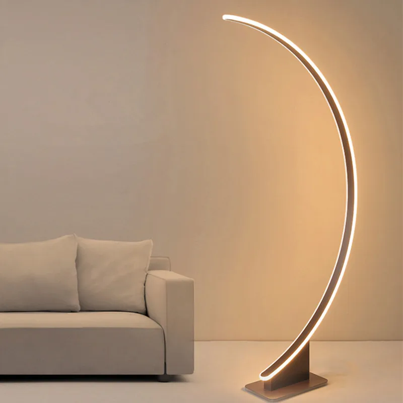 Дизайнерский торшер креативная длинная лампа коричнево-белая дуговая для