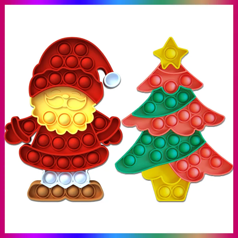 

Christmas squeeze toys sensory stress relief anti-stress kids Adult game dimple relax silicone toy educational decompression