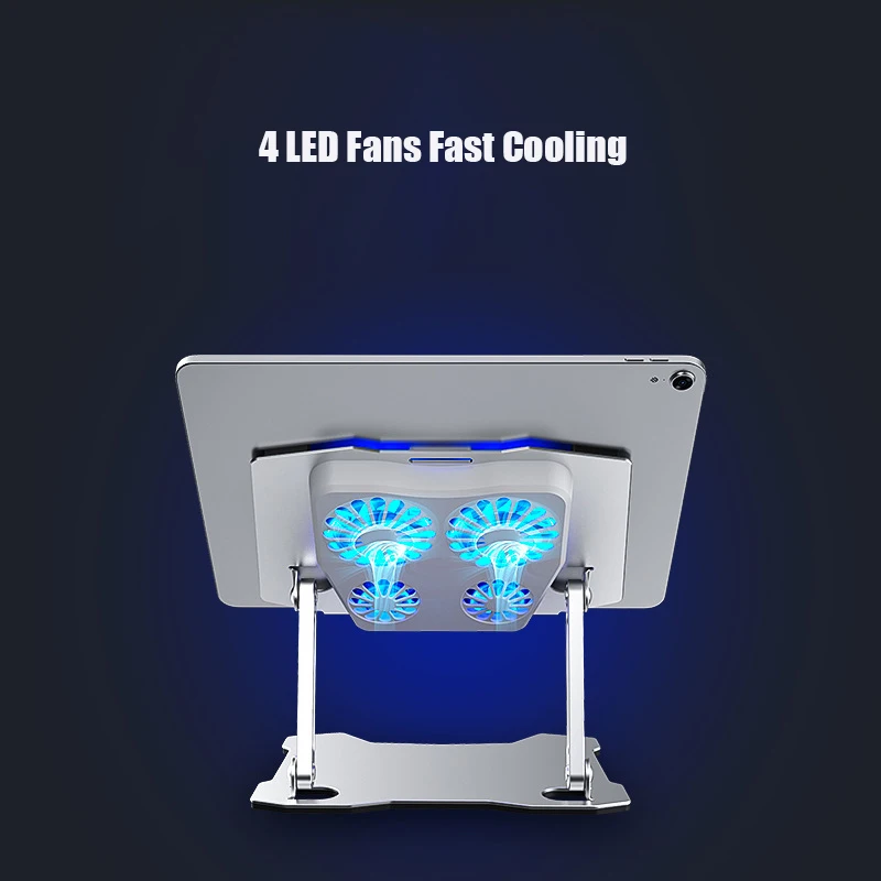 universal cooling tablet stand adjustable aluminum foldable desk phone stand portable laptop holder for ipad air pro 12 9 10 2 free global shipping