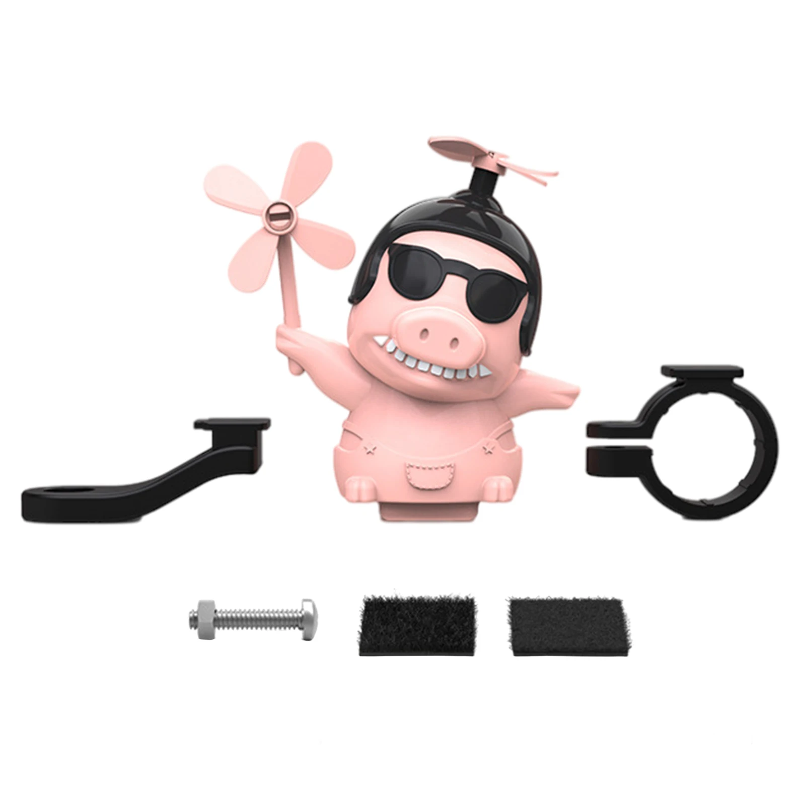 

Motorcycle Decoration Windmill Pig Helmet Decoration With Mirror Bracket Motorcycle Personality Creative Rearview Mirror
