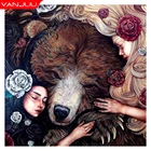 5D алмазная живопись, полная картина с медведем, бриллиантовая вышивка сделай сам, стразы, живопись, домашний Декор, живопись