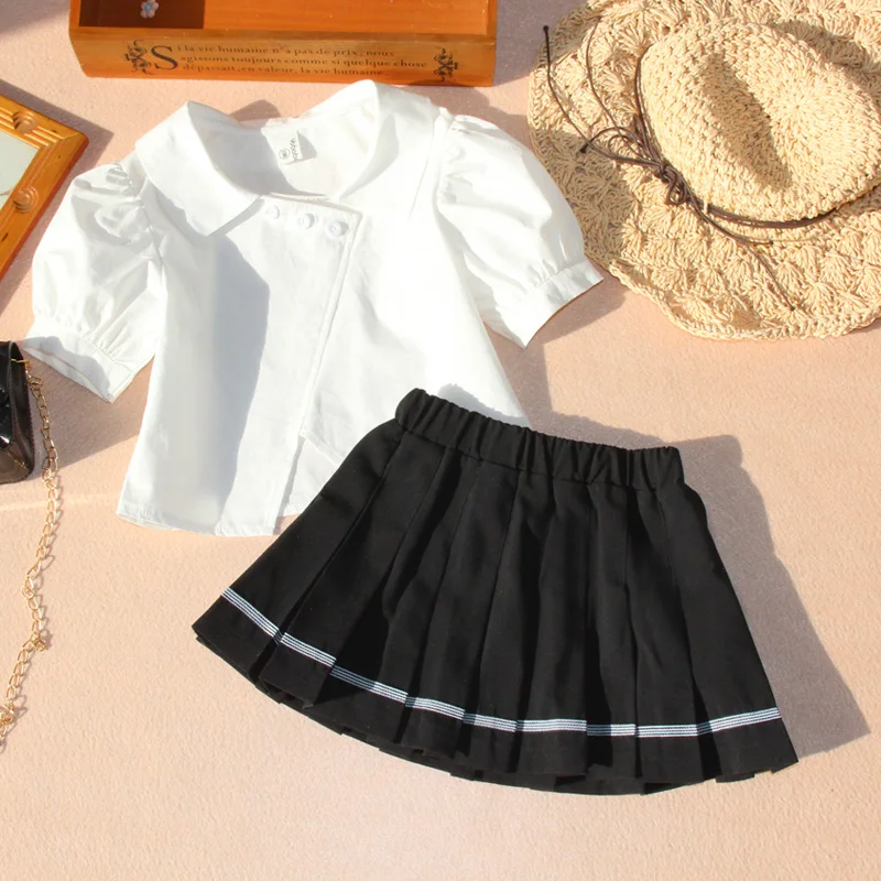 Повседневная плиссированная юбка для девочек хлопковые полосатые юбки с