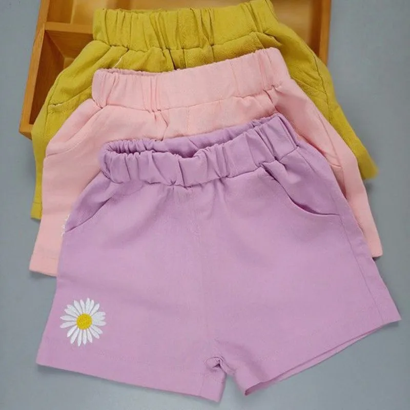 2023 Summer Kids New Girls Shorts Baby Thin Flower Short Pant   Trousers Children's Korean Girls Style Casual Clothing 2-12Yrs images - 6