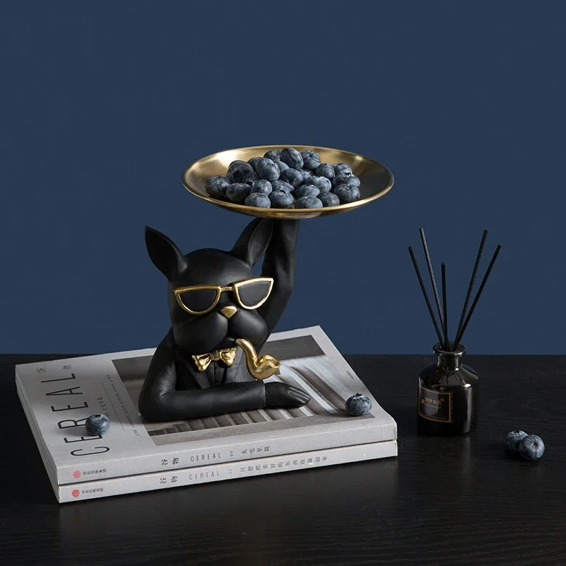 Роскошная Фруктовая тарелка в скандинавском стиле фигурка бульдога украшения