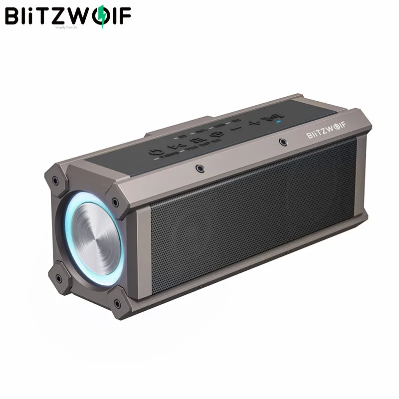 Беспроводная колонка BlitzWolf BW-WA3 100 Вт, Портативная колонка с RGB-подсветкой, 5000 мАч, с поддержкой bluetooth, с двойной диафрагмой, с глубокими басами