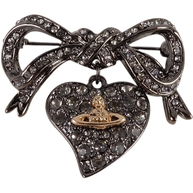

vivienne westwoo VVA High Sense Elegant Accessories Black Gold Butterfly Love Personality Brooch Women's Wild Item
