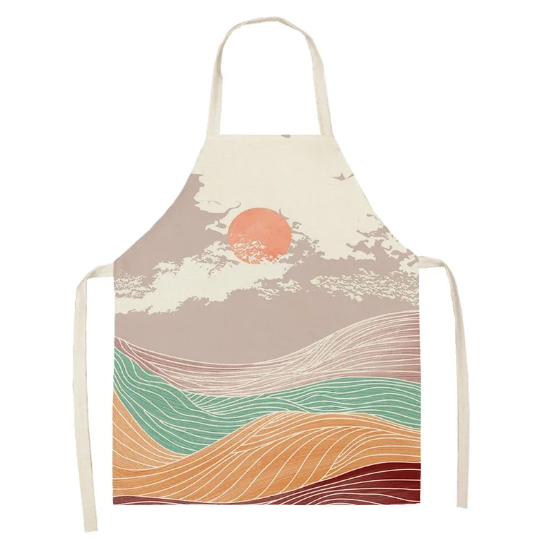 Льняной фартук для кухни S-38X47cmL-55X68CM XL-66X81CM-70X100CM