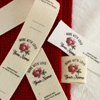 sew twill labels folding tags logo labels sew accessori ribbon label custom fabric tags labels for clothes flowerxw3527