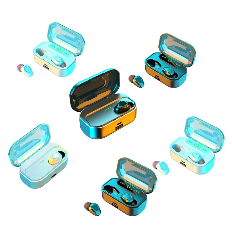 

3500mAh Bluetooth-compatible Wireless Headphones with Mic Sports Waterproof TWS E1YA