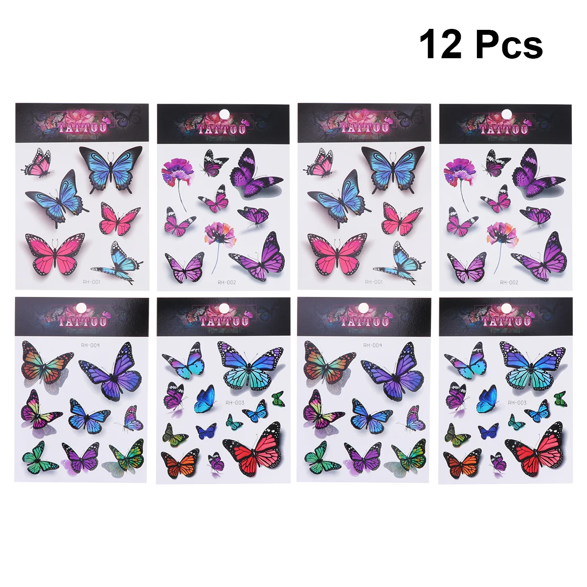 

12 pcs Temporary Waterproof Eco-friendly Colorful Party Favors Sticker for Men