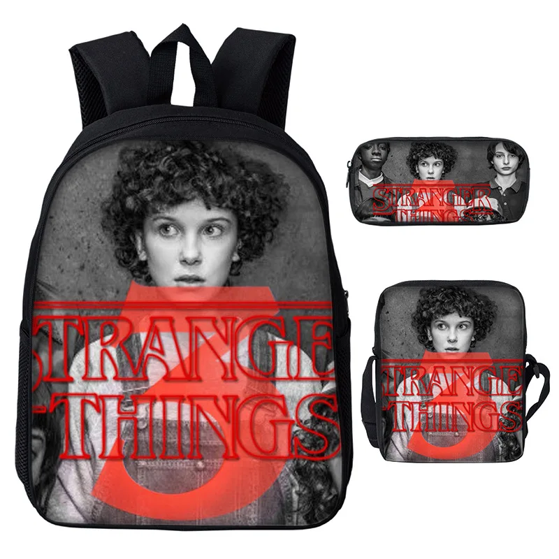 

Stranger things Kids Backpack students Mochila Shoulder bag pencil case sling bag School Bag Laptop bagpack Gift