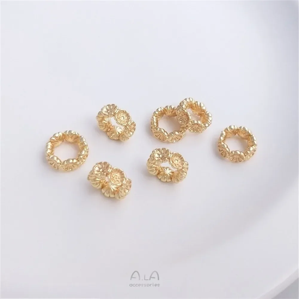 14-каратное золото небольшой цветочный венок большое отверстие отдельное кольцо
