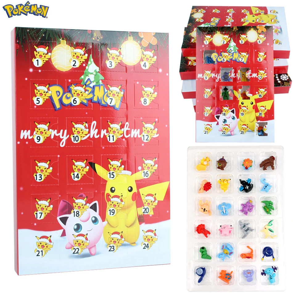 

24pcs/set Pokemon Christmas 2022 Advent Calendar Box Figure Toys Kawaii Pikachu Anime Figuras Children Toys Pokemon Gits Box AAA