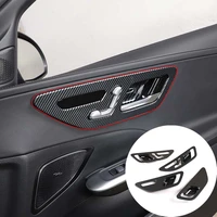 abs carbon fiber car inner door handle cover door bowl protective trim sticker for mercedes benz c class w206 2022 accessories