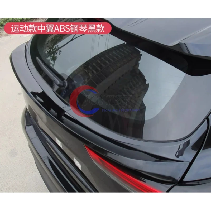

Спойлер на крышу для Toyota Highlander 4th 2021 2022 2023 2024, глянцевый черный/углеродный вид из АБС-пластика, заднее крыло багажника, автомобильные аксессуары