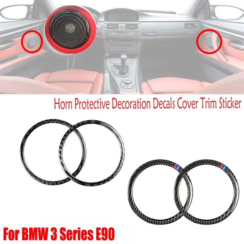 

Для BMW 3 серии E90 2008-2012 автомобильные аксессуары из углеродного волокна интерьерные части рамы динамика кольцо твитеры ободок отделка крышка наклейка