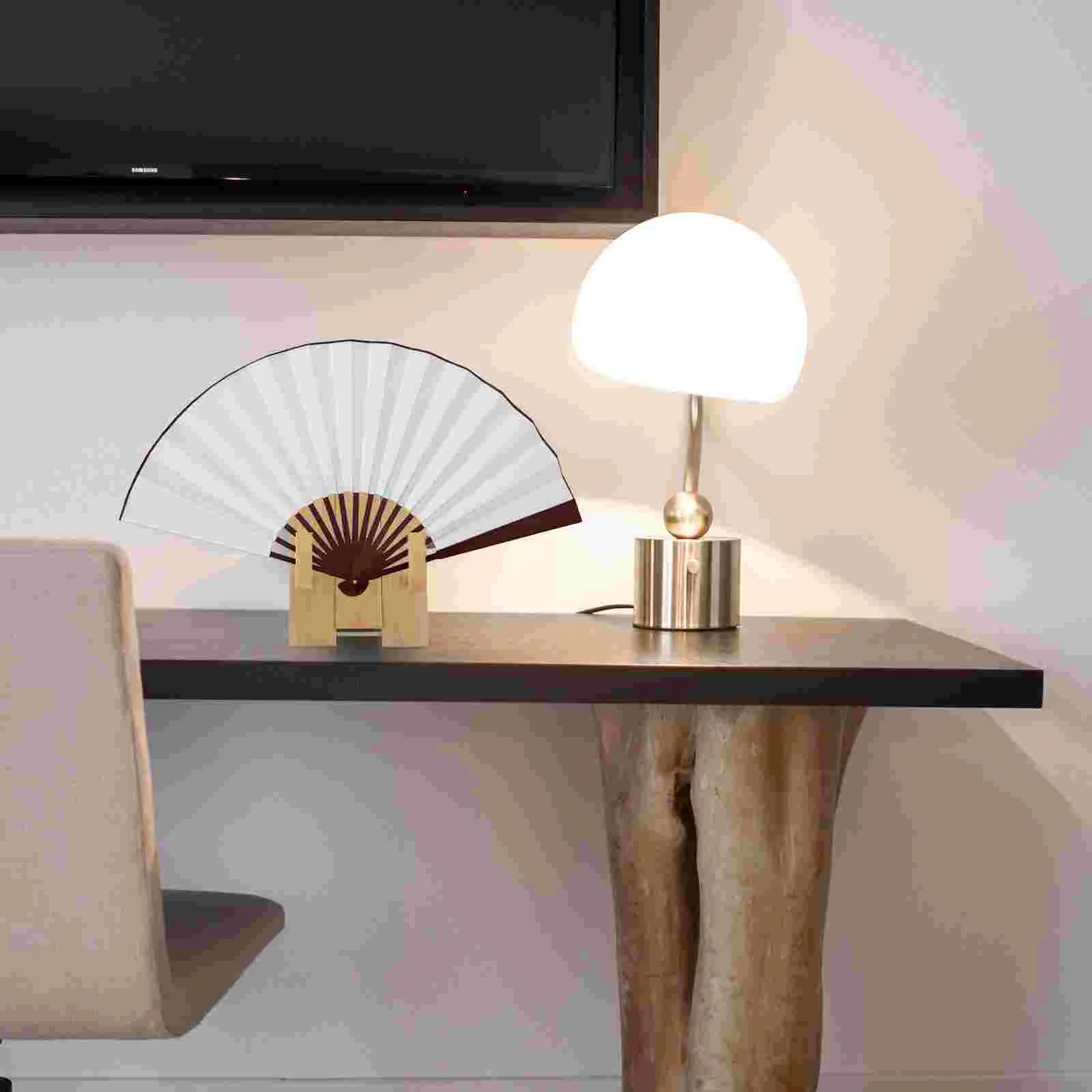 

Japanese Decor Home Fan Bracket Holder Base Decorative Frame Stand Wood Storage Miss