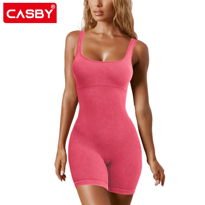 

Newest Sleeveless Yoga Jumpsuits for Women Summer Wash Backless Bodycon Sport Short Rompers Female Workout Activewear Playsuit