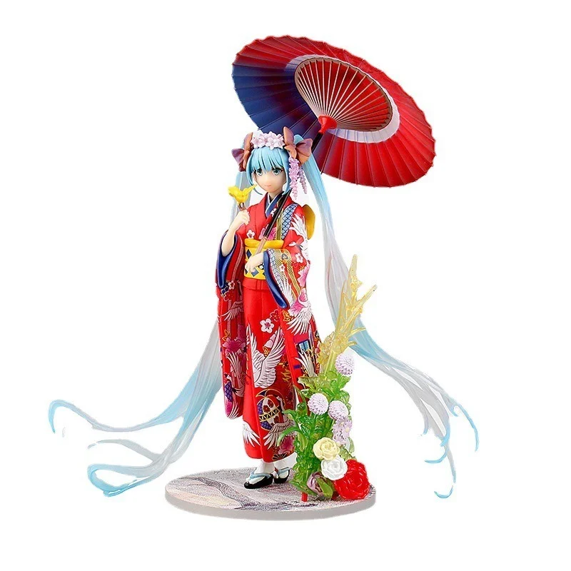 

23cm Miku Vocaloid PVC Action Anime Figure Stronger Kimono Miku Model Collection Figurine Decoration Toys Kids Birthday Gift