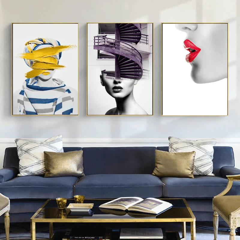 

Custom Canvas Painting Modern Lady Portrait Art Metal Poster Bar Wall Decoration Painting Poster Wedding Photo Living Room Bedro