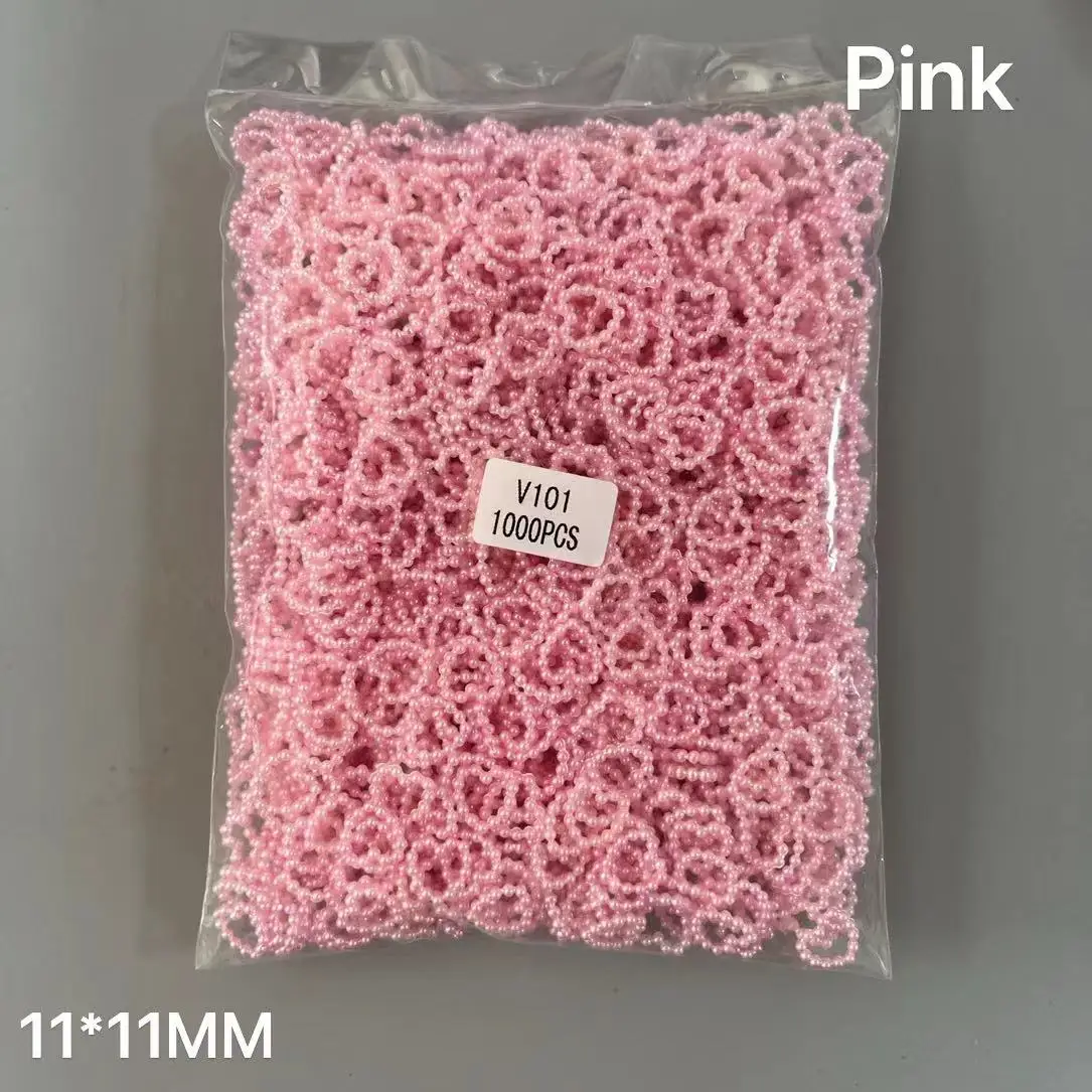1000 шт. белые розовые зеленые фиолетовые жемчужины полые сердца из смолы