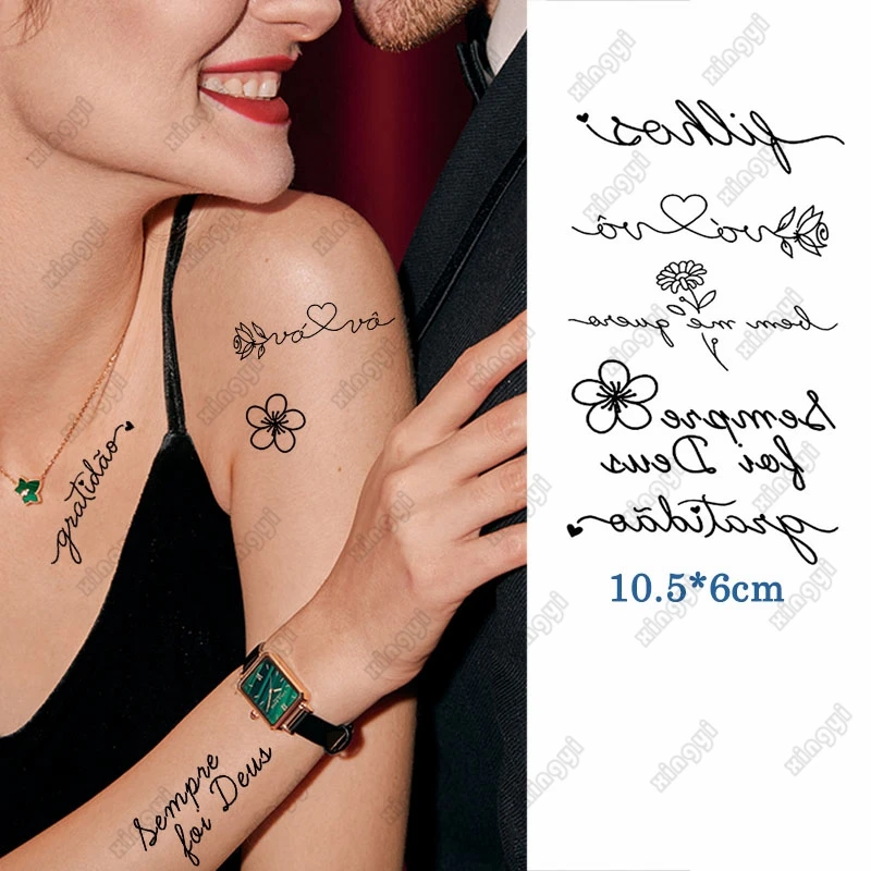 

Водостойкая временная татуировка-наклейка с надписью «Love Heart»