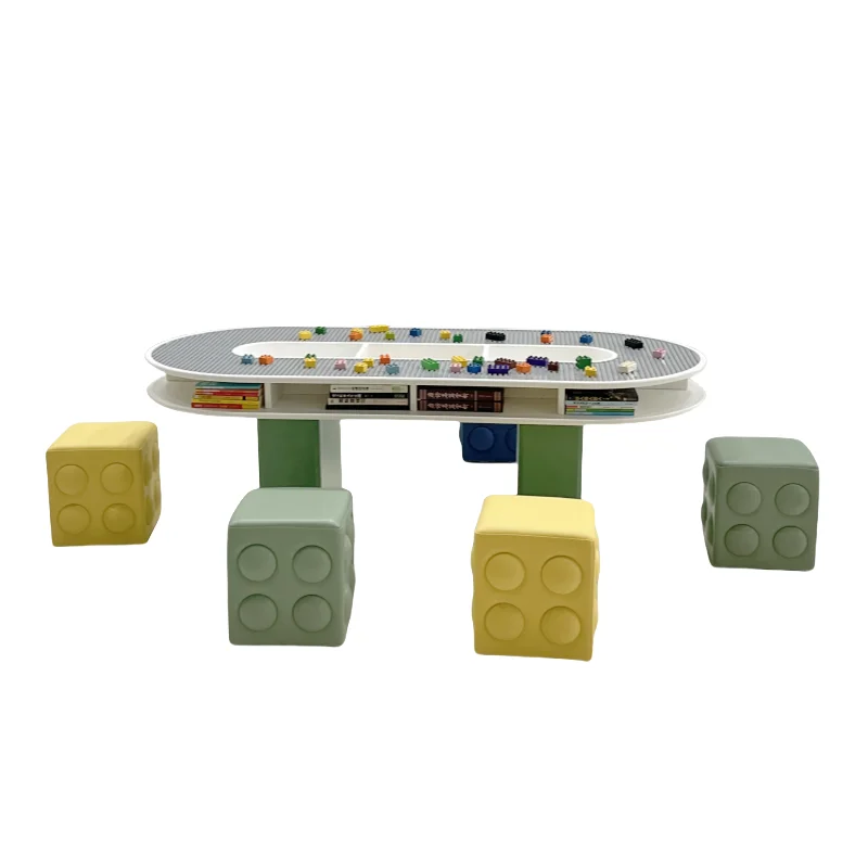 Большой Детский конструктор zdh деревянный стол и стул обучающая игрушка сборный