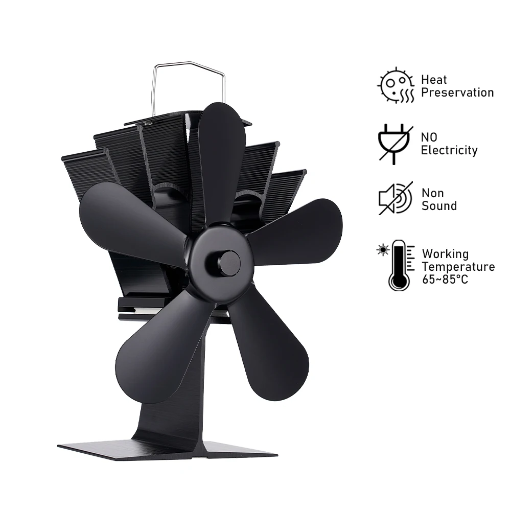 

5 лезвий, рабочая деревянная горелка, экологичный Низкошумный домашний обогреватель, зимнее теплое эффективное распределение тепла