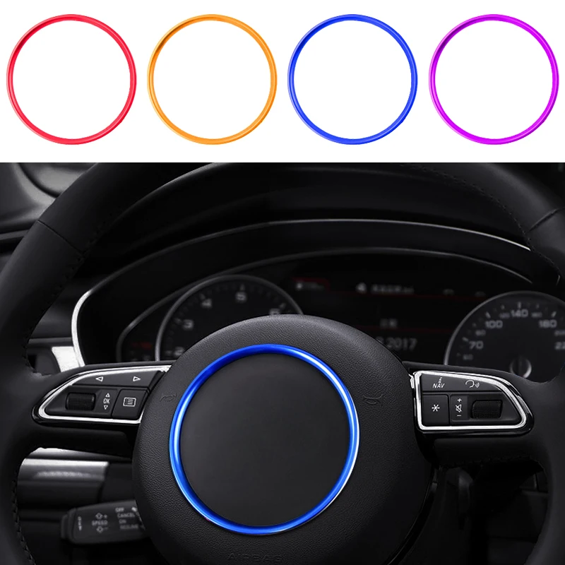 

Car Steering Wheel Metal Cover Ring Aluminum Alloy Sticker For Audi A1 A3 A4 A5 Q3 Q5 S3 S5 S7 TT Accessories