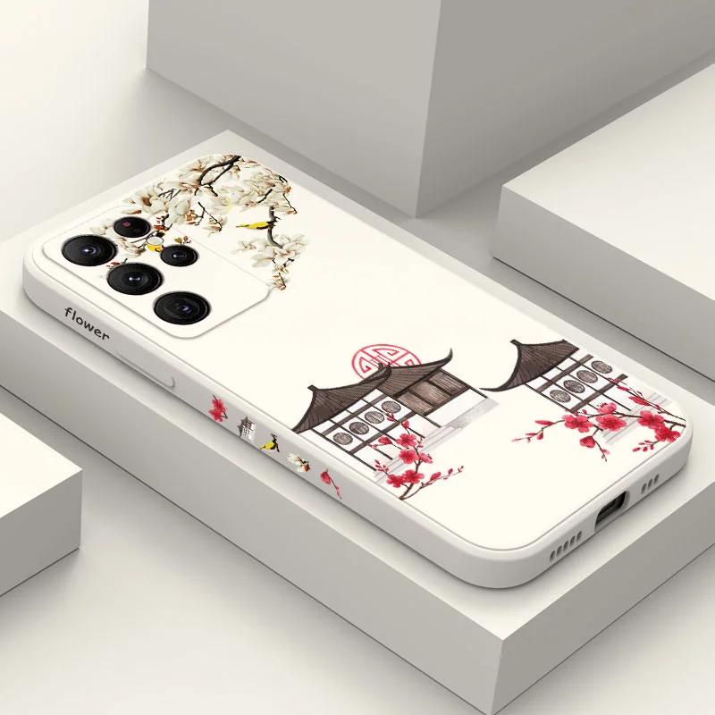 

Flower Pavilion Phone Case For Samsung Galaxy S23 S22 S21 S20 Ultra Plus FE S10 S9 S10E Note 20 ultra 10 9 Plus Cover