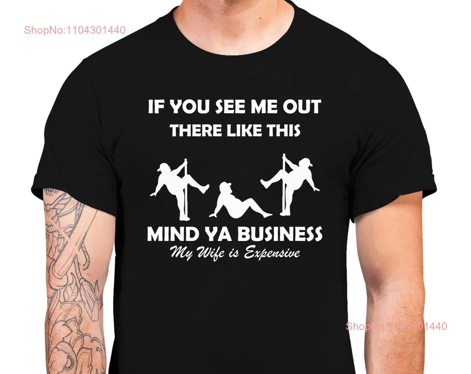 Футболка с забавным мужем для мужчин Mind Ya Business My Wife Is Expensive Gunny Birthday S 5XL длинными