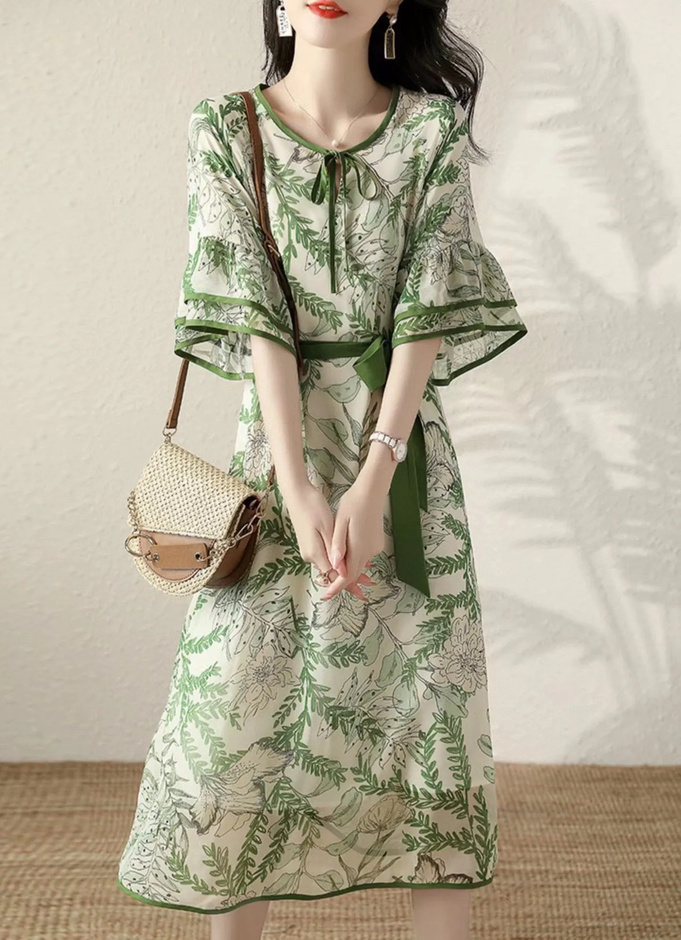 2023 spring and summer women's clothing fashion new Printed Dress0609