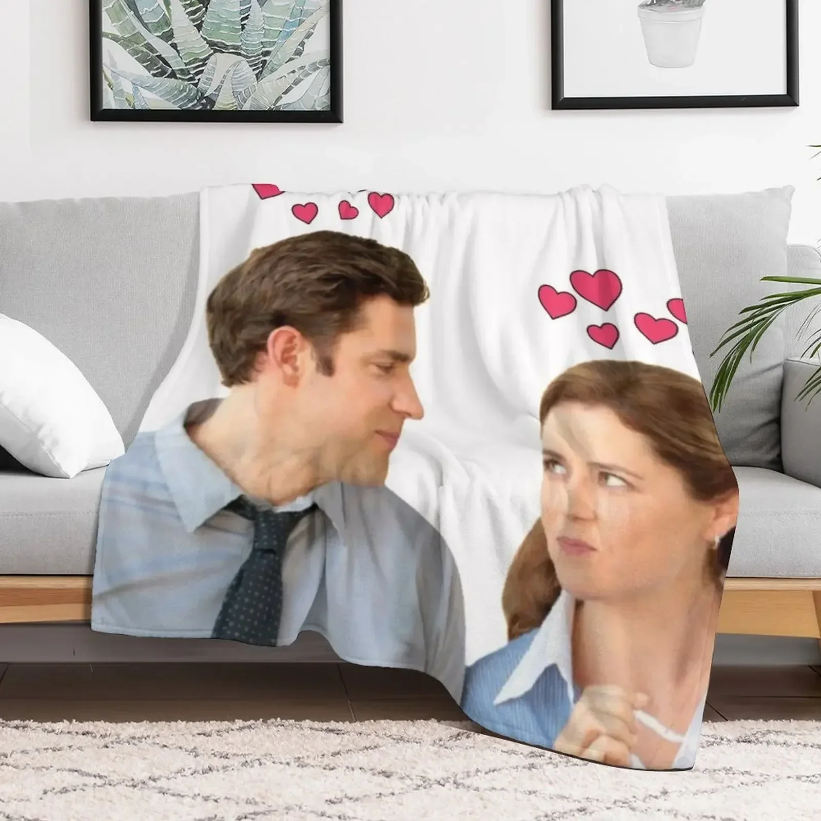 We Go Together Like Jim And Pam Throw Blanket диван-кровать милые летние одеяла