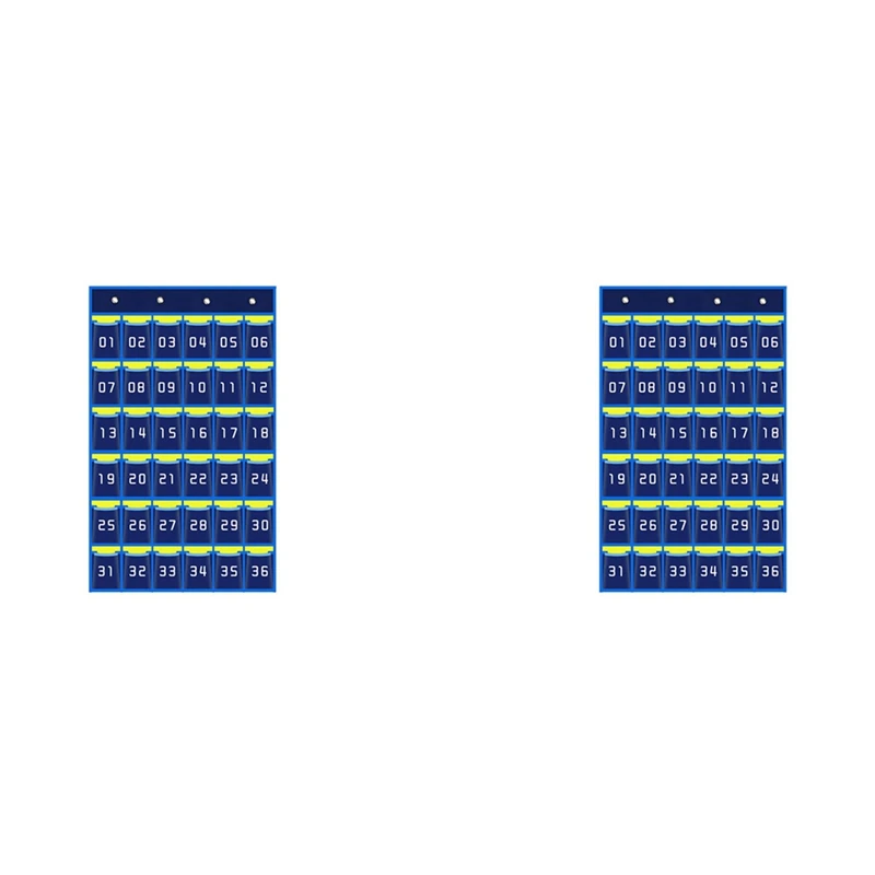 

2X 36 Numbered Pockets Chart Cell Phone Hanging Organizer Hanging Storage Bag For Classroom Calculator Phone Holders