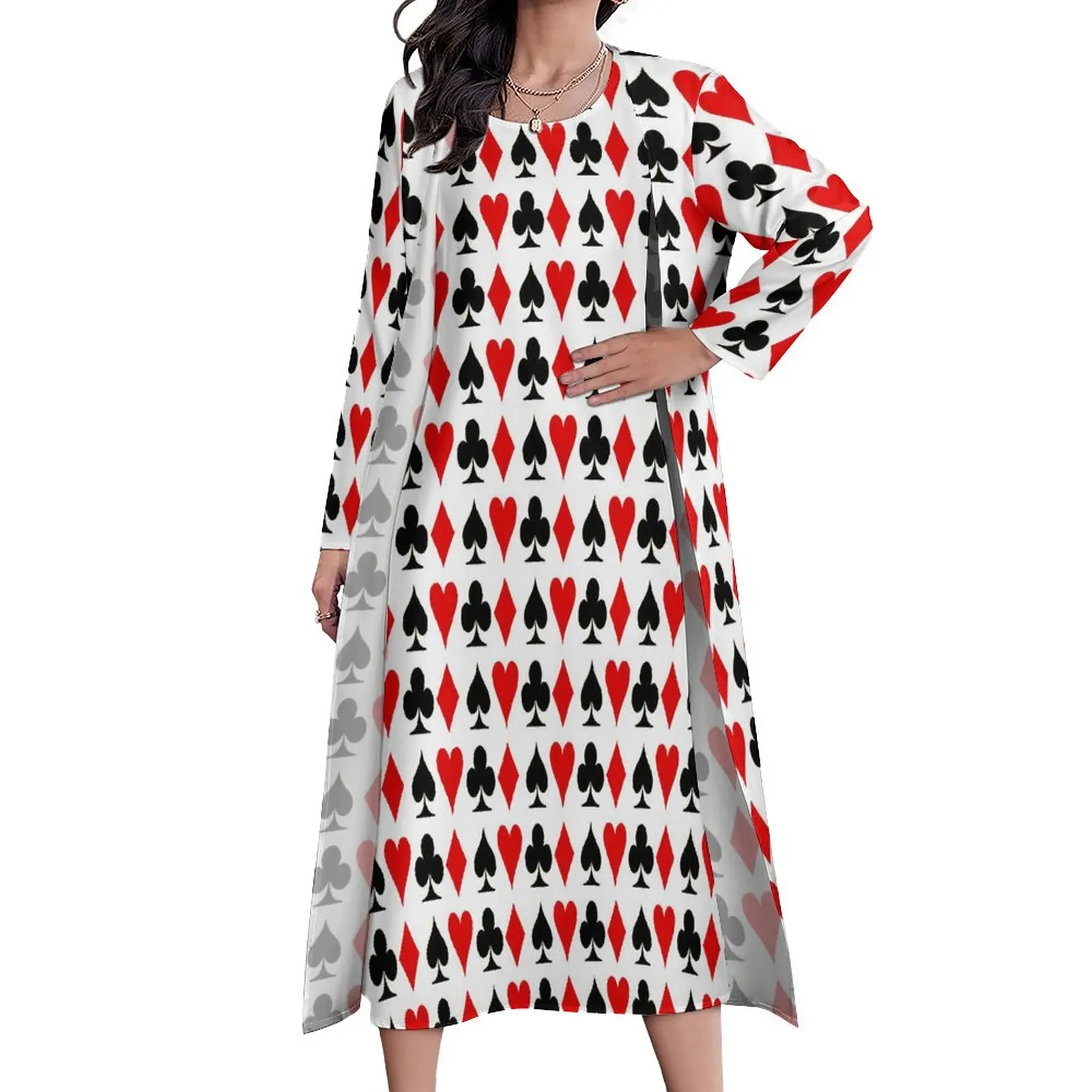 

Playing Card Suits Dress Spade Diamond Sexy Maxi Dress Street Fashion Bohemia Long Dresses Summer Two Piece Print Vestidos