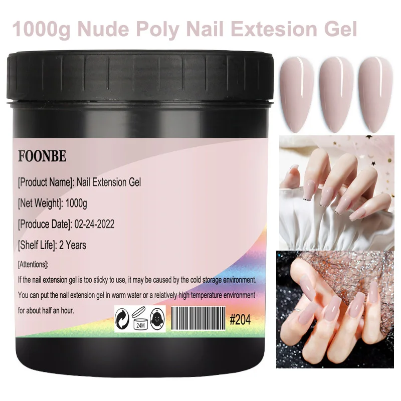 1000g High Capacity Finger Quick Builder Glue Acrylic Gel For Extension Clear Pink Soak Off Gel Nail Polish Nails Art Manicure