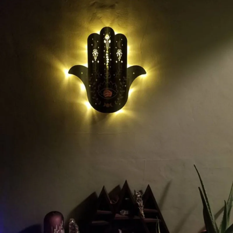 Настенный 3d-светильник Хамса 30 см в стиле ретро