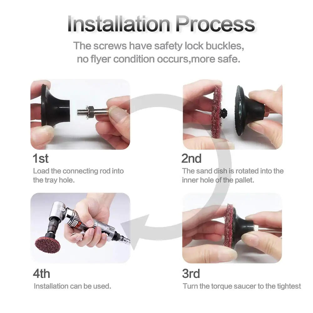 Набор шлифовальных дисков Быстросменные диски 2 дюйма с держателями для