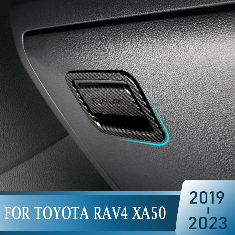 

For Toyota RAV4 2019 2020 2021 2022 2023 RAV 4 XA50 Hybrid Car Storage Box Co-pilot Handle Bowl Cover Trim Stickers Accessories