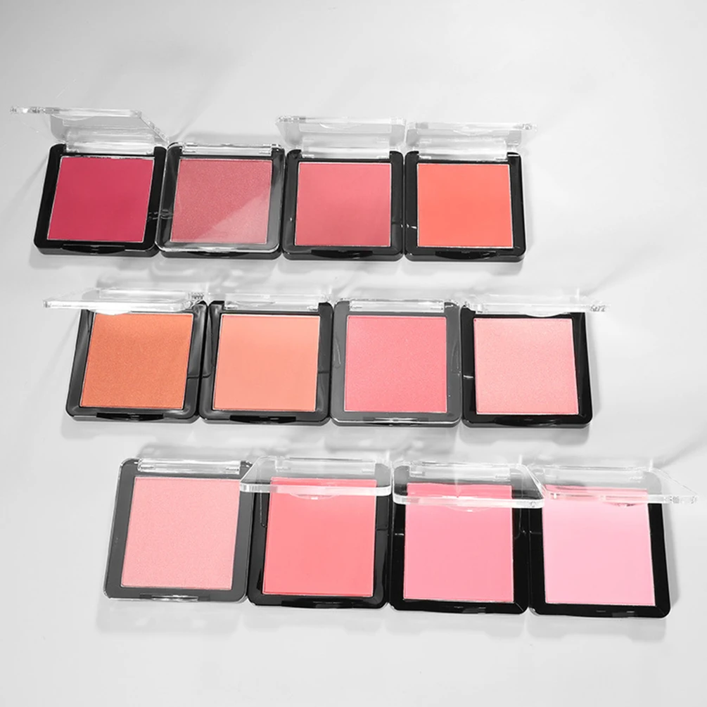 

Custom Monochrome Square Shimmer Matte Blush Powder Natural Transparent Rouge Powder Long Lasting Private Label Bulk Makeup