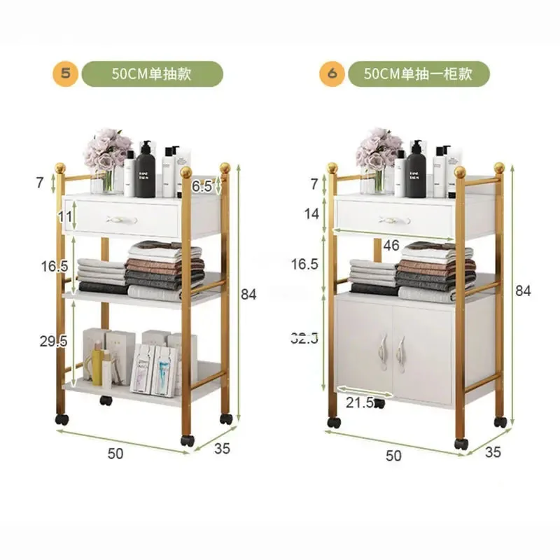 Современная железная тележка для салона красоты вспомогательная с колесами