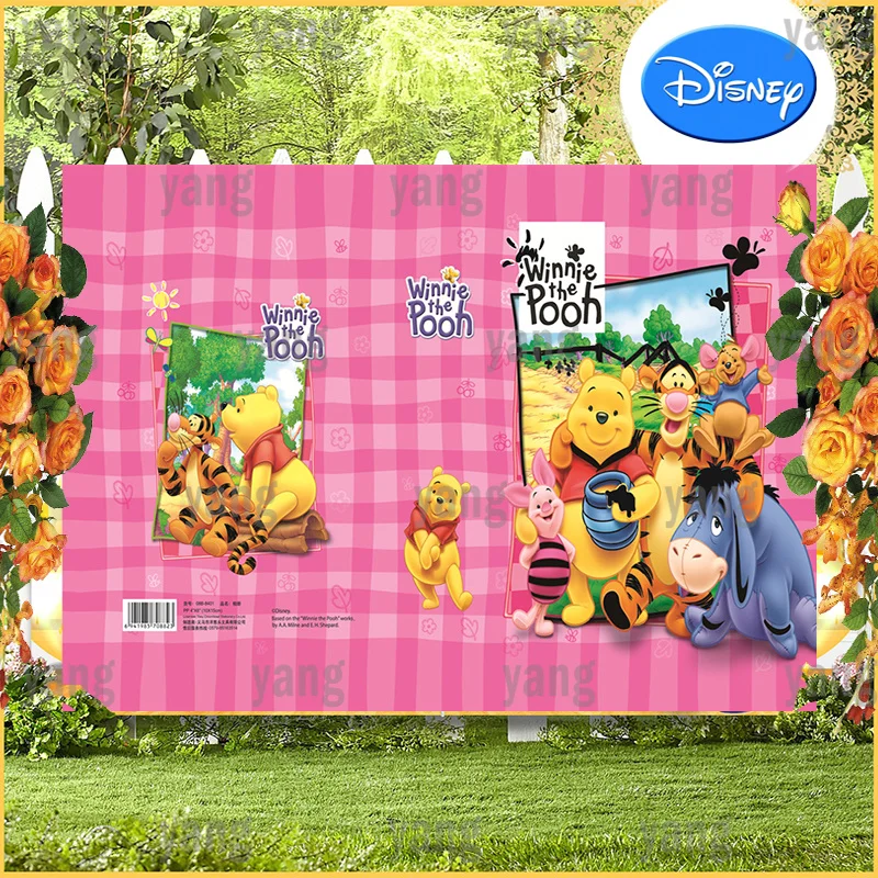 Cute Custom Photo Wall  Disney Boy Winnie Bear Tigger Piglet Party Banner Baby Shower Background Birthday Backdrop Decoration