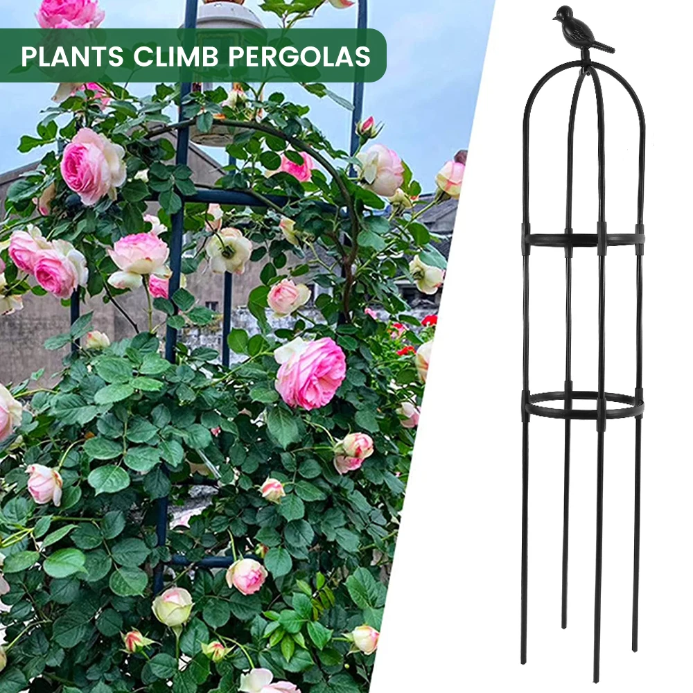 

Garden Obelisk Trellis Plant Support Cages Stand DIY Tower Obelisk Heavy Duty Strong Tubular Plant Cage Climbing Plants Support