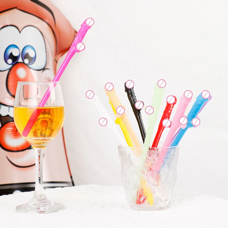 10 шт. питьевые соломинки для пениса свадебный душ сексуальный девичник Вилли