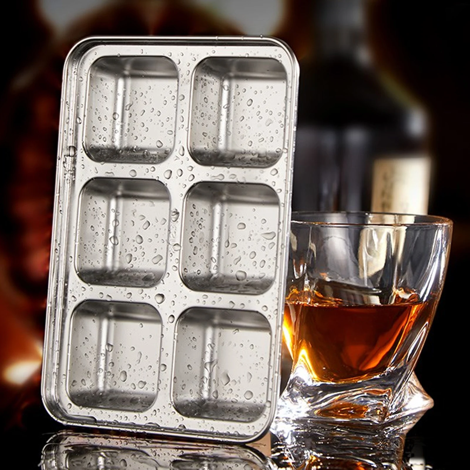 

2023 Ice Cube Trays Stainless Steel Ice Cube tray with Lid Super Easy Release Molds Durable and Dishwasher Safe for Cocktail