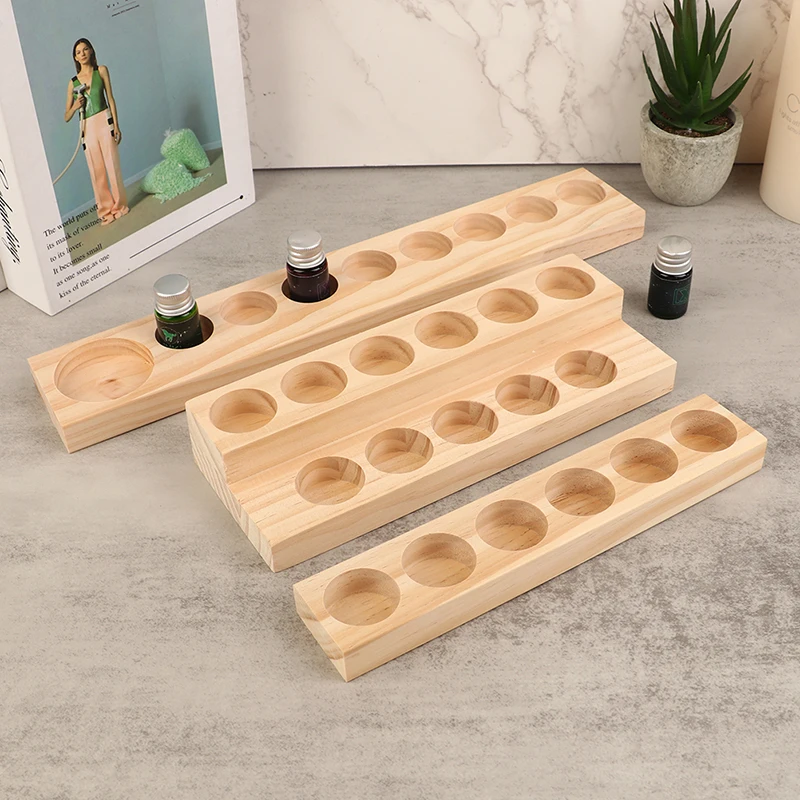 

1pc Essential Oil Wooden Display Stand 6 Hole Essential Oil Storage Rack Smooth for Essential Oils Perfume Bottle Holder