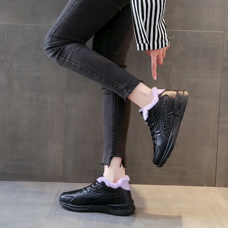 Ladies Casual Shoes Lace-up Fashion Sneakers Platform Snow Boots Winter Women Boots Warm Plush Women's Shoes