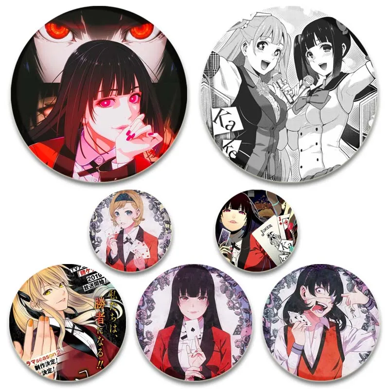 New Arrival Kakegurui Characters Epoxy Lapel Pin Handmade Cartoon Cosplay Badge Backpack Clothes Jewellery Accessory Brooches